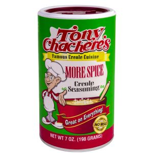 Tony Chachere's Salt Free Cajun Seasoning and Chef Paul Salt Free